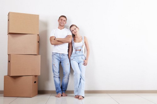 Removal team using safety procedures during a house move