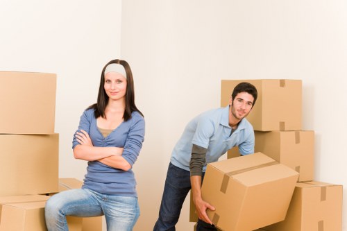 Boxes and furniture loaded for a Harrow removals job