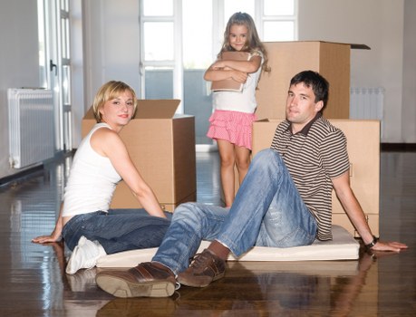 Household items loaded into a removals van for transport